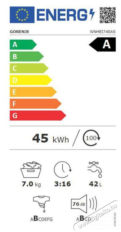Gorenje WNHEI74SAS SteamTech H&aacute;ztart&aacute;s / Otthon / K&uuml;lt&eacute;r - Mos&oacute;g&eacute;p / sz&aacute;r&iacute;t&oacute;g&eacute;p - El&ouml;lt&ouml;ltős keskeny (45cm-ig) mos&oacute;g&eacute;p - 515435