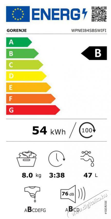 Gorenje WPNEI84SBSWIFI Konyhai term&eacute;kek - Mosogat&oacute;g&eacute;p - Norm&aacute;l (60cm) szabadon&aacute;ll&oacute; mosogat&oacute;g&eacute;p - 515437