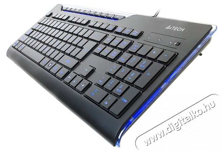 A4-Tech X-Slim KD-800L USB kék ledes billentyűzet HU Iroda és számítástechnika - Billentyűzet / billentyűzet szett - Vezetékes - 323805