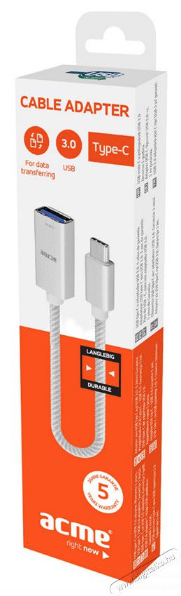 Acme AD01S USB Type-C - USB Type A 3.0 anya adapter Iroda és számítástechnika - Számítógép tartozék - USB kábel - 331041