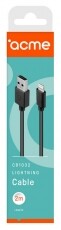 Acme CB1032 2m lightning kábel - fekete Iroda és számítástechnika - Számítógép tartozék - USB kábel - 367352