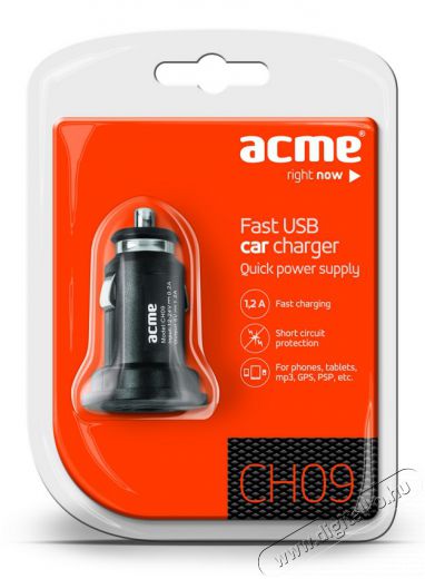 Acme CH09 1,2A USB autós gyorstöltő Mobil / Kommunikáció / Smart - Mobiltelefon kiegészítő / tok - Hálózati-, autós töltő - 323739