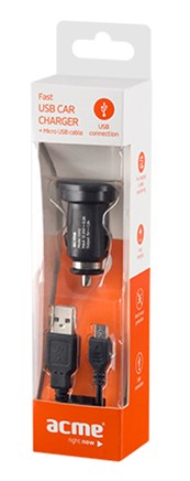 Acme CH10 gyors USB autós töltő + Micro USB kábel Mobil / Kommunikáció / Smart - Mobiltelefon kiegészítő / tok - Hálózati-, autós töltő - 323740