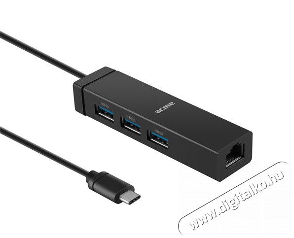 Acme HB540 Type-C 4 portos USB 3.0 hub ethernet porttal Iroda és számítástechnika - Notebook kiegészítő - USB hub / elosztó - 323904
