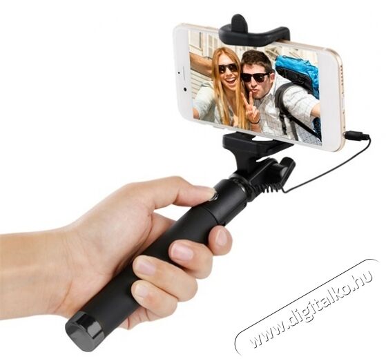 Acme MH09 univerzális 3,5mm Jack kábeles szelfibot - fekete  Mobil / Kommunikáció / Smart - Mobiltelefon kiegészítő / tok - Tartó / rögzítő / állvány - 367344