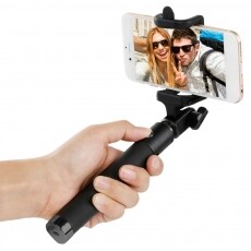 Acme MH09 univerzális 3,5mm Jack kábeles szelfibot - fekete  Mobil / Kommunikáció / Smart - Mobiltelefon kiegészítő / tok - Tartó / rögzítő / állvány - 367344