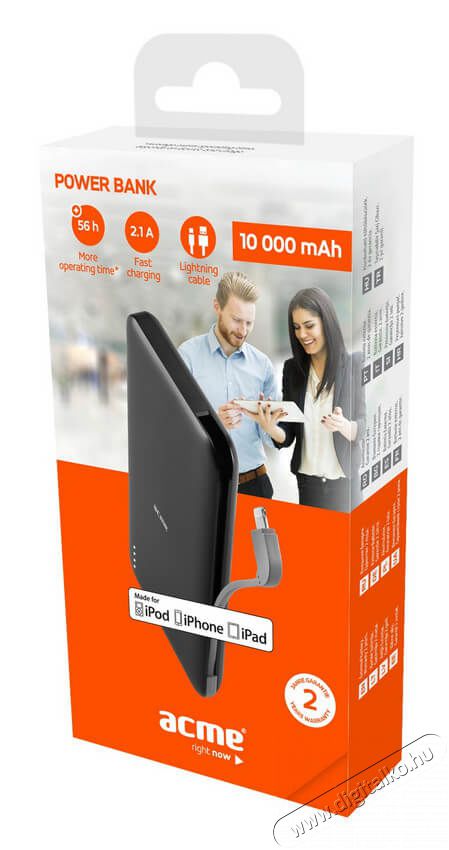Acme PB20 4x USB 10000mAh MFI power bank + MFI Lighting kábel Újdonságok - Új termékek - 335842