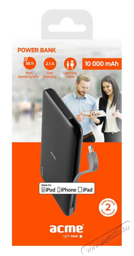 Acme PB20 4x USB 10000mAh MFI power bank + MFI Lighting kábel Újdonságok - Új termékek - 335842