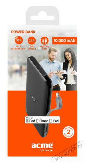 Acme PB20 4x USB 10000mAh MFI power bank + MFI Lighting kábel Újdonságok - Új termékek - 335842