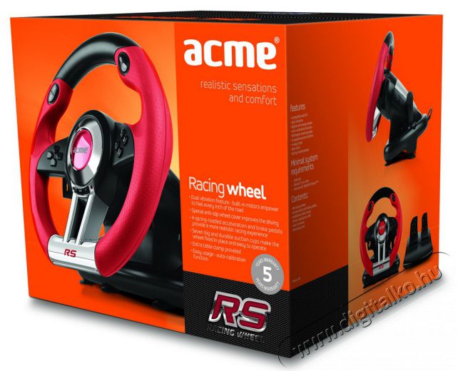 Acme RS verseny rezgő vezetékes kormány Iroda és számítástechnika - Számítógép tartozék - PC kontroller - 323694