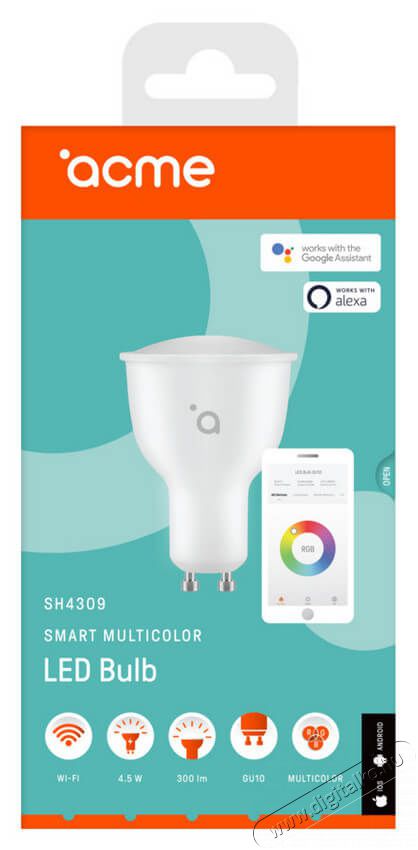 Acme SH4309 Smart 4.5W GU10 300lm RGBW LED spot izzó Egyéb - Nem forgalmazzuk ! - 367347
