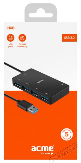 Acme HB520 4 portos USB 3.0 Hub Iroda és számítástechnika - Notebook kiegészítő - USB hub / elosztó - 323900