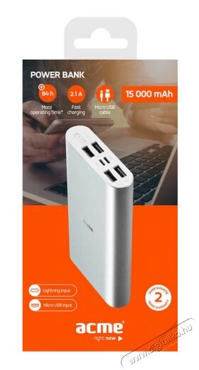 Acme PB16S 4x USB 15000mAh ezüst power bank Mobil / Kommunikáció / Smart - Powerbank / Külső akkumulátor és töltő - 335840