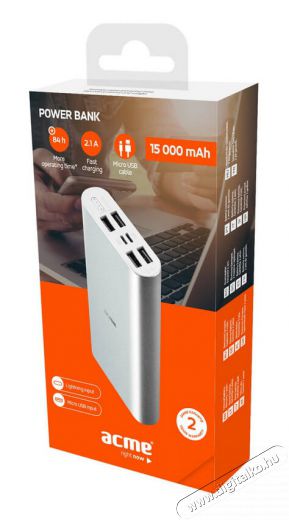 Acme PB16S 4x USB 15000mAh ezüst power bank Mobil / Kommunikáció / Smart - Powerbank / Külső akkumulátor és töltő - 335840