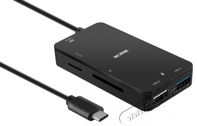 Acme HB550 Type-C 4 portos USB 3.0 hub + SD olvasó Iroda és számítástechnika - Notebook kiegészítő - USB hub / elosztó - 323847