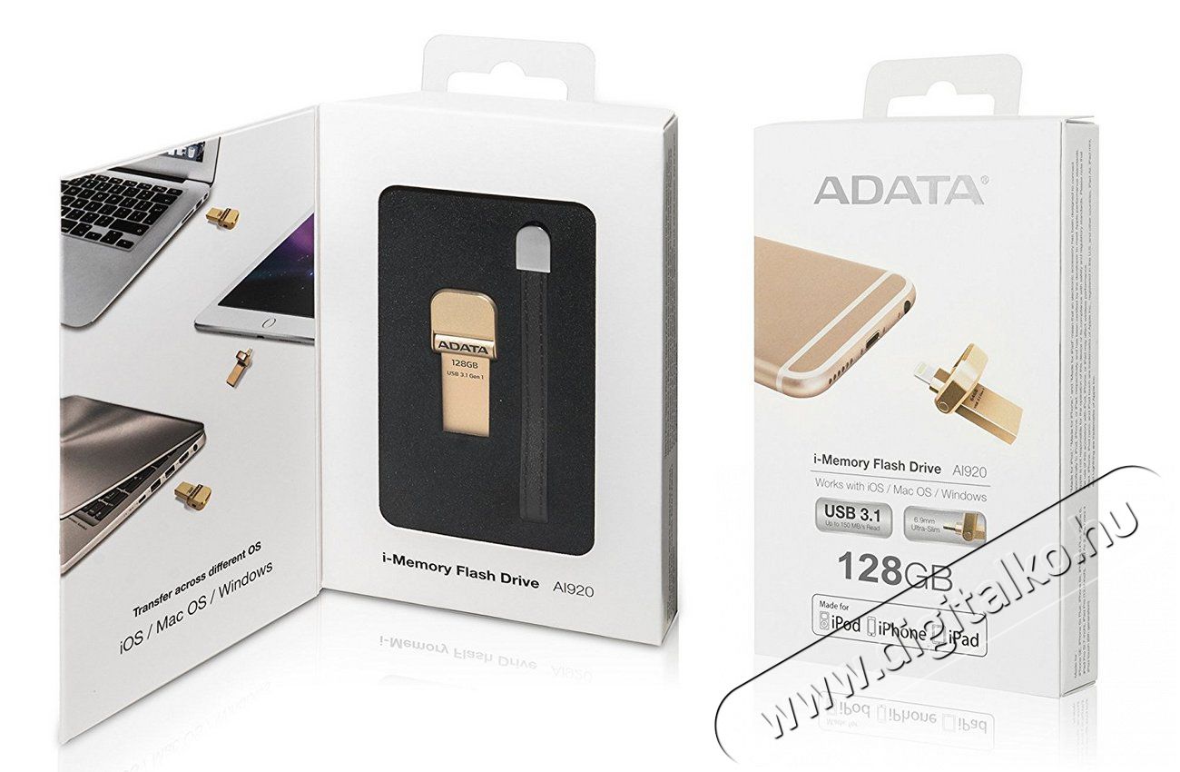 Adata 128GB Lightning / USB3.1 (AAI920-128G-CGD) pendrive - arany Egyéb - Nem forgalmazzuk ! - 323830