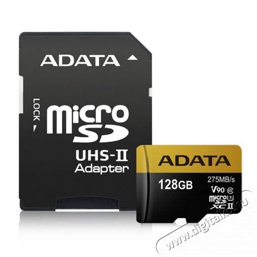Adata 128GB Premier ONE Class 10 UHS-II U3 micro SD (AUSDX128GUII3CL10-CA1) memória kártya Memória kártya / Pendrive - MicroSD / MicroSDHC kártya - 342172