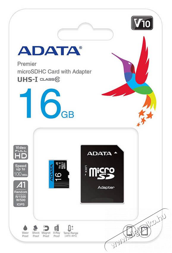 Adata 16GB Premier Class 10 UHS-I micro SD (AUSDH16GUICL10A1-RA1) memória kártya Memória kártya / Pendrive - MicroSD / MicroSDHC kártya - 342176