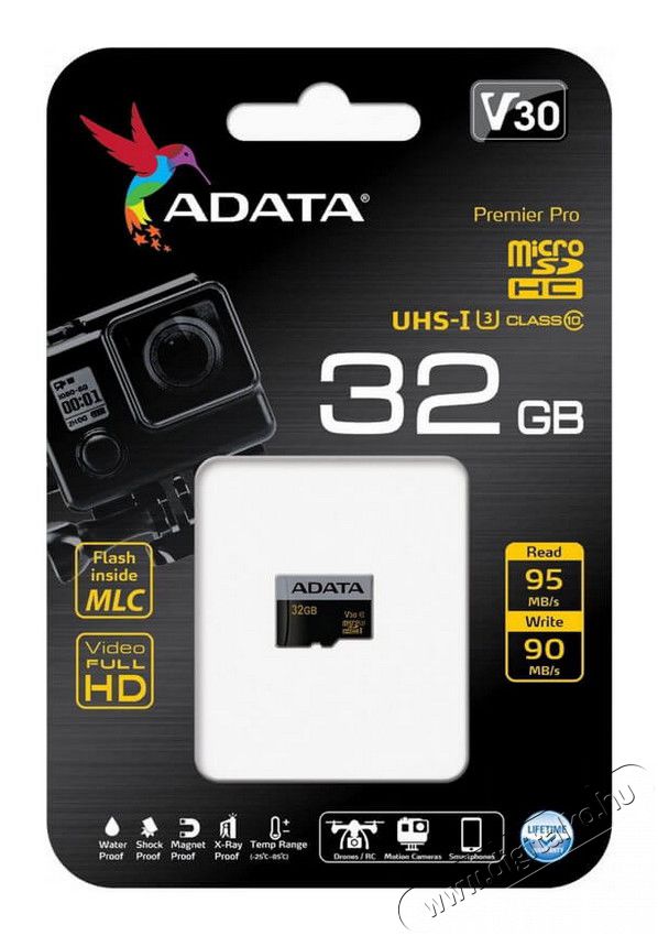 Adata 32GB Premier Pro Class 10 UHS-I U3 micro SD (AUSDH32GUI3V30G-R) memória kártya Memória kártya / Pendrive - MicroSD / MicroSDHC kártya - 342190