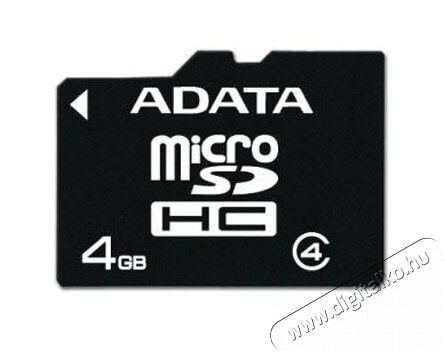 Adata 4GB SD micro (SDHC Class 4) (AUSDH4GCL4-RA1) memória kártya adapterrel Memória kártya / Pendrive - MicroSD / MicroSDHC kártya - 323701