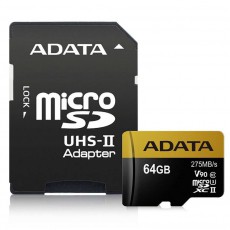 Adata 64GB SD micro Premier ONE (SDXC Class 10 UHS-II U3) (AUSDX64GUII3CL10-CA1) memória kártya Újdonságok - Új termékek - 342198