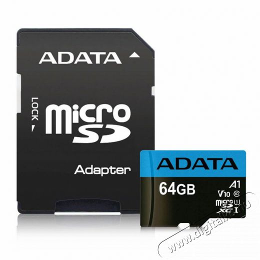 Adata 64GB Premier Class 10 UHS-I micro SD (AUSDX64GUICL10A1-RA1) memória kártya Memória kártya / Pendrive - MicroSD / MicroSDHC kártya - 342194