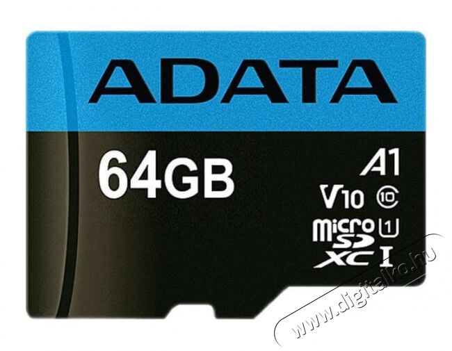 Adata 64GB Premier Class 10 UHS-I micro SD (AUSDX64GUICL10A1-RA1) memória kártya Memória kártya / Pendrive - MicroSD / MicroSDHC kártya - 342194