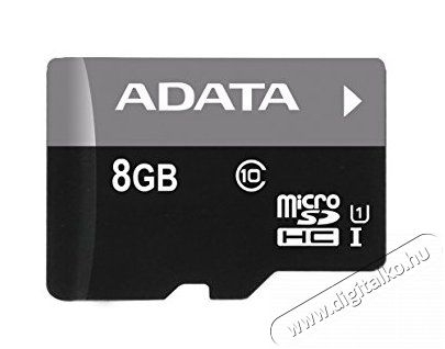 Adata 8GB SD micro (SDHC Class 10 UHS-I) (AUSDH8GUICL10-RA1) memória kártya adapterrel Memória kártya / Pendrive - MicroSD / MicroSDHC kártya - 323704