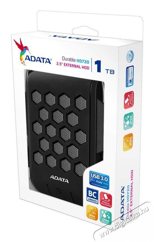 Adata AHD720 2,5" 1TB USB3.0 (AHD720-1TU3-CBK) külső merevlemez - fekete Iroda és számítástechnika - Adattároló / merevlemez - Külső HDD - 323608