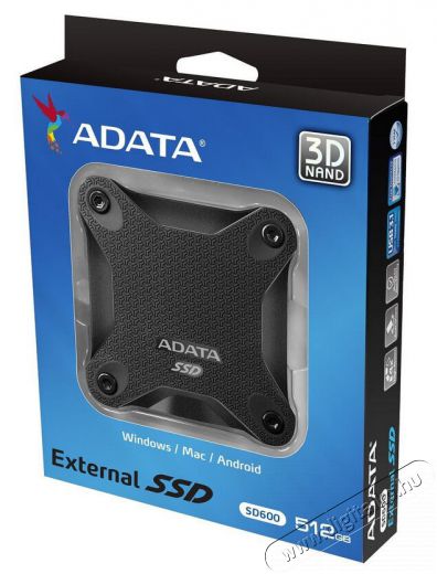 Adata ASD600 512GB USB3.1 külső SSD - fekete Iroda és számítástechnika - Adattároló / merevlemez - Külső SSD - 334066