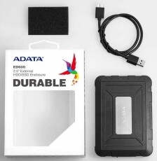 Adata ED600 fekete (AED600-U31-CBK) USB 3.2 külső SSD/HDD ház Újdonságok - Új termékek - 367417