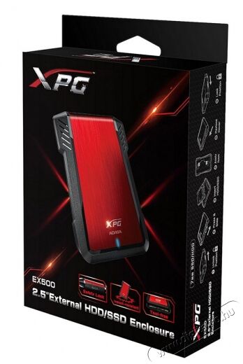 Adata EX500 (AEX500U3-CRD) USB 3.1 külső SSD/HDD ház - piros Egyéb - Nem forgalmazzuk ! - 323837