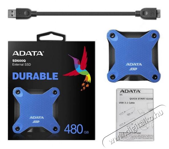 Adata SD600Q 480GB USB3.1 (ASD600Q-480GU31-CBL) külső SSD - kék Egyéb - Nem forgalmazzuk ! - 350823