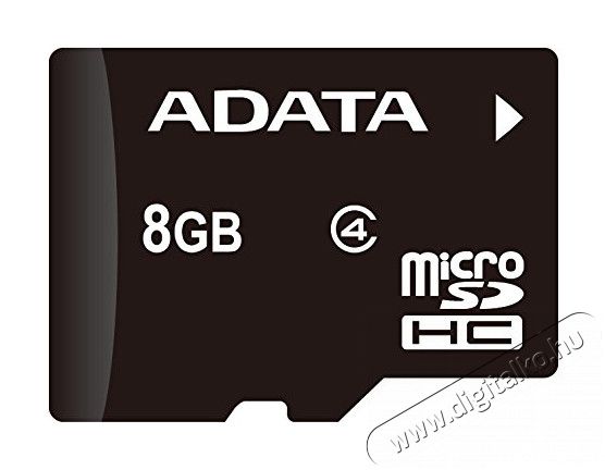Adata 8GB Class 4 micro SD (AUSDH8GCL4-RA1) memória kártya adapterrel Memória kártya / Pendrive - MicroSD / MicroSDHC kártya - 323818