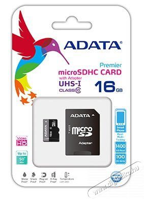 Adata 16GB SD micro (SDHC Class 10 UHS-I) (AUSDH16GUICL10-RA1) memória kártya adapterrel Memória kártya / Pendrive - MicroSD / MicroSDHC kártya - 323697