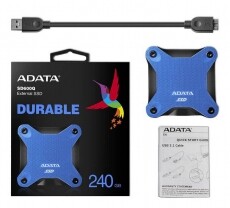 Adata SD600Q 240GB USB3.1 (ASD600Q-240GU31-CBL) külső SSD - kék Egyéb - Nem forgalmazzuk ! - 350820