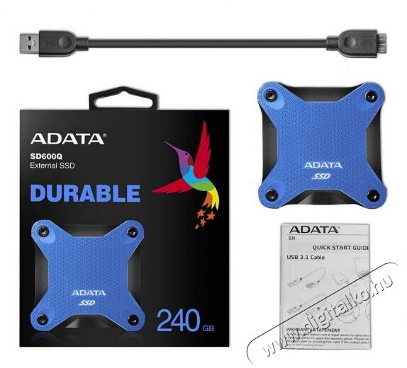 Adata SD600Q 240GB USB3.1 (ASD600Q-240GU31-CBL) külső SSD - kék Egyéb - Nem forgalmazzuk ! - 350820