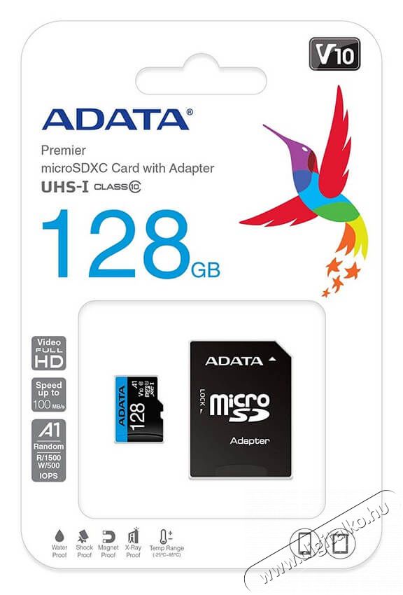 Adata 128GB Premier Class 10 micro SD (AUSDX128GUICL10A1-RA1) memória kártya Memória kártya / Pendrive - MicroSD / MicroSDHC kártya - 342170