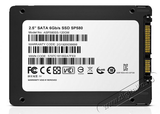 Adata 120GB SATA3 2,5 7mm (ASP580SS3-120GM-C) SSD Iroda és számítástechnika - Adattároló / merevlemez - SSD - 323890
