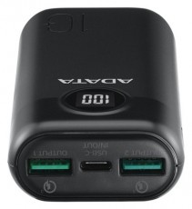 Adata AP10000QCD-DGT-CBK 10000mAh fekete powerbank Mobil / Kommunikáció / Smart - Powerbank / Külső akkumulátor és töltő - 474727