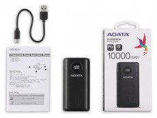 Adata AP10000QCD-DGT-CBK 10000mAh fekete powerbank Mobil / Kommunikáció / Smart - Powerbank / Külső akkumulátor és töltő - 474727