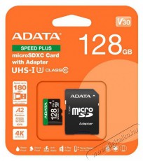 Adata MicroSDXC 128GB Speed Plus + SD adapter Memória kártya / Pendrive - MicroSD / MicroSDHC kártya - 523536