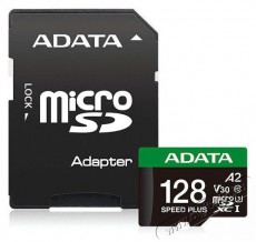 Adata MicroSDXC 128GB Speed Plus + SD adapter Memória kártya / Pendrive - MicroSD / MicroSDHC kártya - 523536