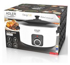 Adler AD6413W LASSÚ FŐZŐEDÉNY 5,8 L Konyhai termékek - Konyhai kisgép kiegészítő - Multifunkciós sütő-főző kiegészítő - 496554