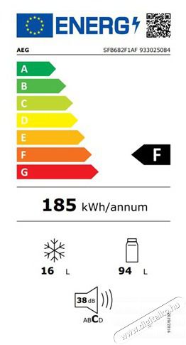 AEG SFB682F1AF Be&eacute;p&iacute;thető egyajt&oacute;s hűtőszekr&eacute;ny Konyhai term&eacute;kek - Hűtő, fagyaszt&oacute; (be&eacute;p&iacute;thető) - Egyajt&oacute;s hűtő - 468429