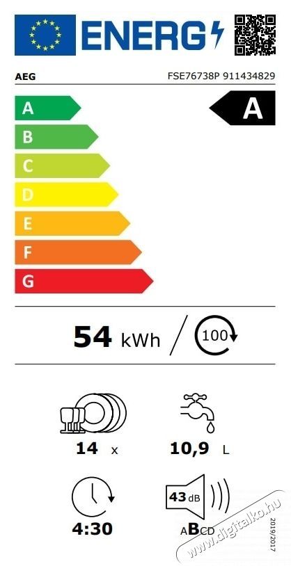 AEG FSE76738P Be&eacute;p&iacute;thető mosogat&oacute;g&eacute;p, 60 cm Konyhai term&eacute;kek - Mosogat&oacute;g&eacute;p - Norm&aacute;l (60cm) be&eacute;p&iacute;thető mosogat&oacute;g&eacute;p - 534808