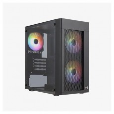 AEROCOOL Hexform v2 FRGB fekete (táp nélküli) ablakos mATX ház Iroda és számítástechnika - Számítógép tartozék - Számítógépház - 458611