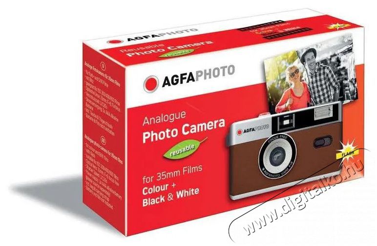 AgfaPhoto T&ouml;bbsz&ouml;r haszn&aacute;lhat&oacute; f&eacute;nyk&eacute;pezőg&eacute;p, 35 mm, barna F&eacute;nyk&eacute;pezőg&eacute;p / kamera - Kompakt f&eacute;nyk&eacute;pezőg&eacute;p - Anal&oacute;g f&eacute;nyk&eacute;pezőg&eacute;p - 520097