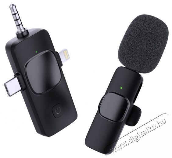 AIQIU M10D 3&1 Fotó-Videó kiegészítők - Mikrofon - Csíptetős, fej és kitűző mikrofon - 524052