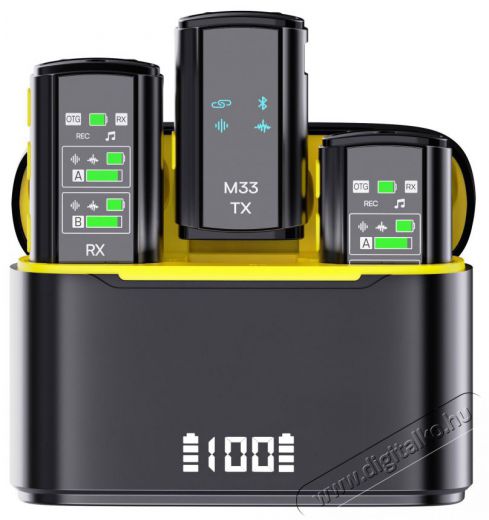 AIQIU M33 Fotó-Videó kiegészítők - Mikrofon - Csíptetős, fej és kitűző mikrofon - 524053